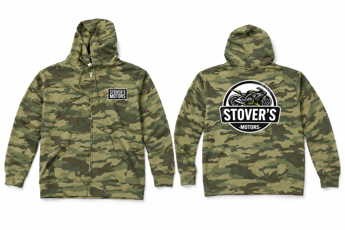 Stover's Motors Camo Zip Up Hoodie